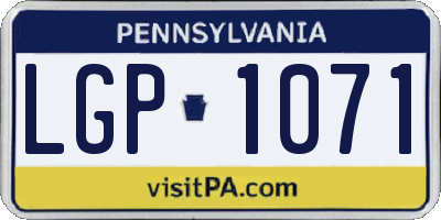 PA license plate LGP1071