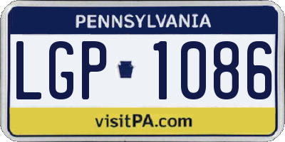 PA license plate LGP1086