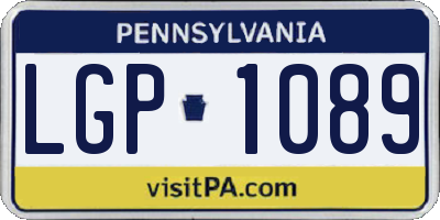PA license plate LGP1089