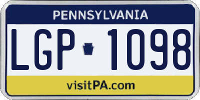 PA license plate LGP1098