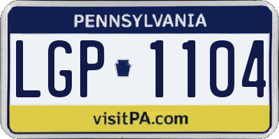 PA license plate LGP1104