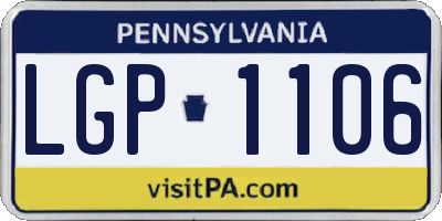 PA license plate LGP1106