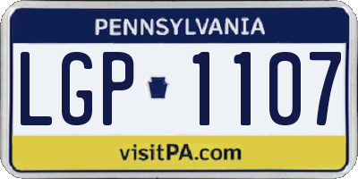 PA license plate LGP1107