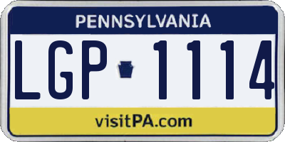 PA license plate LGP1114