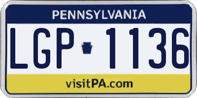 PA license plate LGP1136