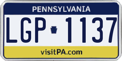 PA license plate LGP1137