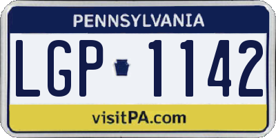 PA license plate LGP1142
