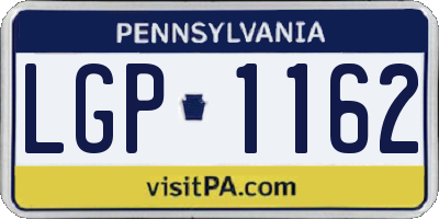 PA license plate LGP1162