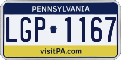 PA license plate LGP1167
