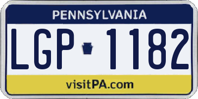 PA license plate LGP1182
