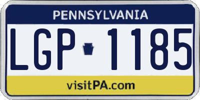 PA license plate LGP1185