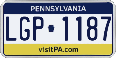 PA license plate LGP1187