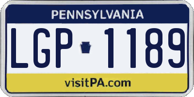 PA license plate LGP1189