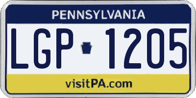 PA license plate LGP1205