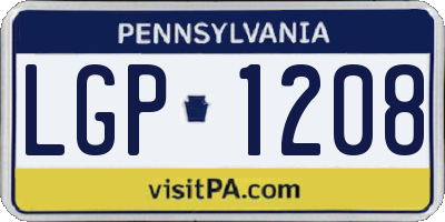 PA license plate LGP1208