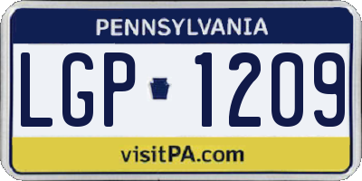 PA license plate LGP1209