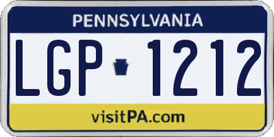 PA license plate LGP1212