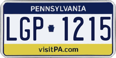 PA license plate LGP1215