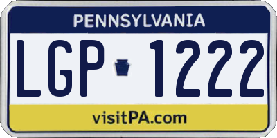 PA license plate LGP1222