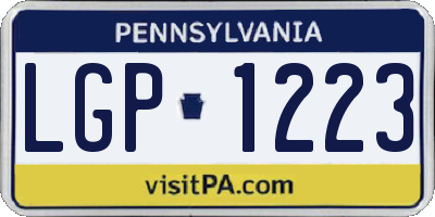 PA license plate LGP1223