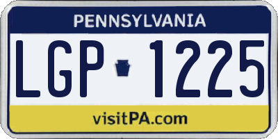 PA license plate LGP1225