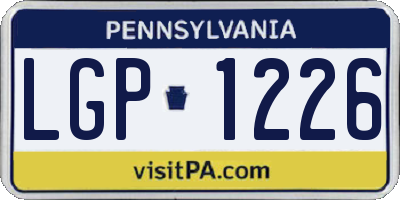 PA license plate LGP1226