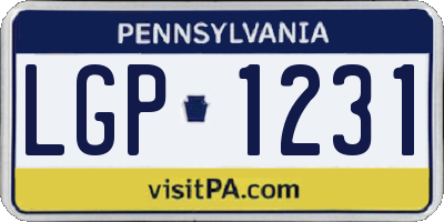 PA license plate LGP1231