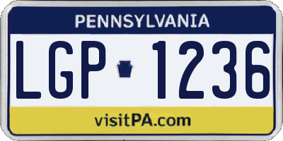 PA license plate LGP1236