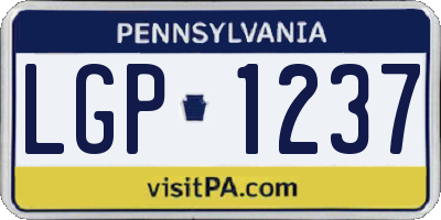 PA license plate LGP1237