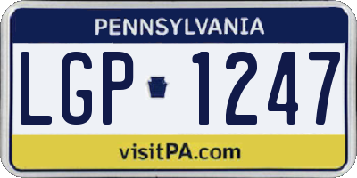 PA license plate LGP1247