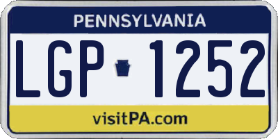 PA license plate LGP1252