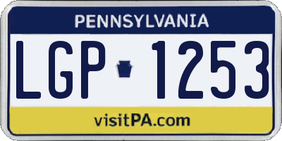 PA license plate LGP1253