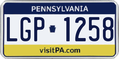 PA license plate LGP1258