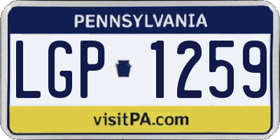 PA license plate LGP1259