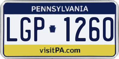 PA license plate LGP1260