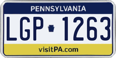 PA license plate LGP1263