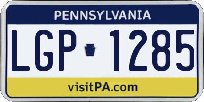 PA license plate LGP1285