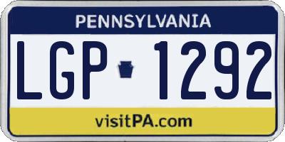 PA license plate LGP1292