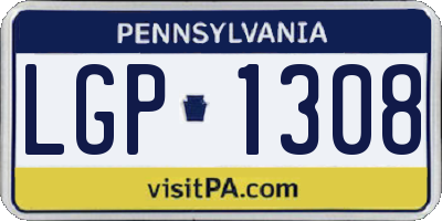 PA license plate LGP1308