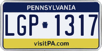 PA license plate LGP1317