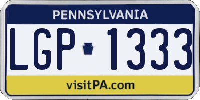 PA license plate LGP1333