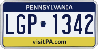 PA license plate LGP1342