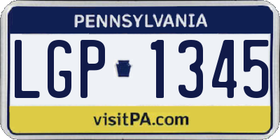 PA license plate LGP1345