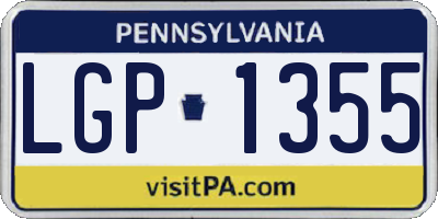 PA license plate LGP1355
