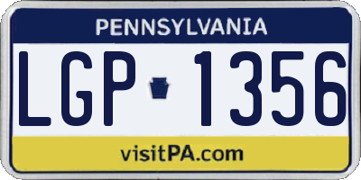 PA license plate LGP1356
