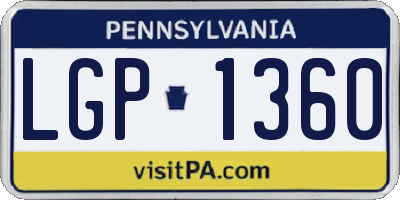 PA license plate LGP1360