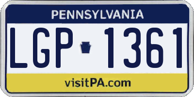 PA license plate LGP1361