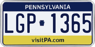 PA license plate LGP1365