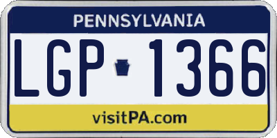 PA license plate LGP1366