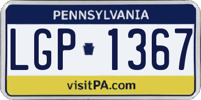 PA license plate LGP1367